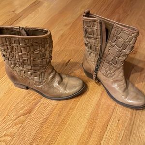 Sheridan/mia leather boots with basket weave too.  Adorable.